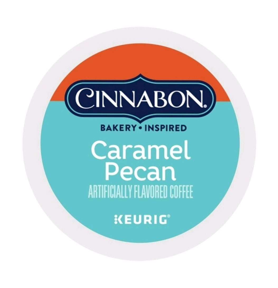 Cinnabon Caramel Pecan Flavored Light Roast Coffee K Cups Pods, 48 K Cups Total