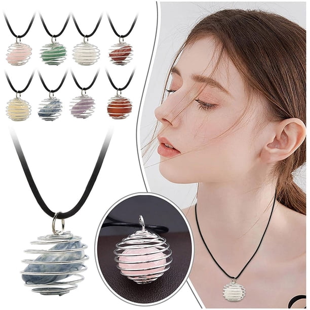 onlyliua Liquidación Collar de Piedra y Cristal Hexagonal para Mujer, Coltante de Chakras y Alambre de Irregularidad Natural, Joyería, Cadenas de Aleación, Regalo Del Día En San Valentín