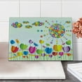 thumbnail image 2 of Abstract Cutting Board, Abstract Illustration of Flowers Sun and Clouds Summertime Park Sunny Day Joyful, Decorative Tempered Glass Cutting and Serving Board, Small Size, Multicolor, by Ambesonne, 2 of 5