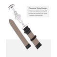 thumbnail image 4 of Uxcell Cowhide Leather Band Deployment Buckle Watch Strap 17mm Leather Strap, Black, Silver, 4 of 7
