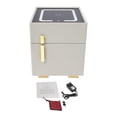 thumbnail image 3 of Smart Bedside Cabinet, Grey Password Lock Nightstand with LED Light, Phone Charging Anti-Theft Storage Cabinet for Bedroom Home Office, 3 of 16