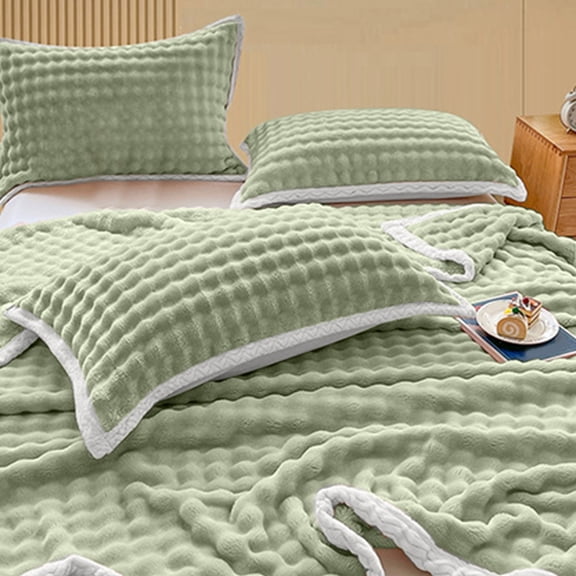 EDHITNR Weighted Blanket, Heavy Soft Fleece Throw Blanket, Double-Sided All Season Velvet Blanket for Bed Couch Sofa, Home Decor Nap Car Travel, Green