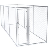 Lucky Dog 10 x 10 Ft. Heavy Duty Outdoor Chain Link Dog Kennel Enclosure w/ Door