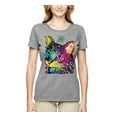 thumbnail image 2 of Wild Bobby Dean Russo Cat Wearing a Crown Thinking Cat Crowned Cat Lover Women Graphic Tee, Heather Grey, 3X-Large, 2 of 5