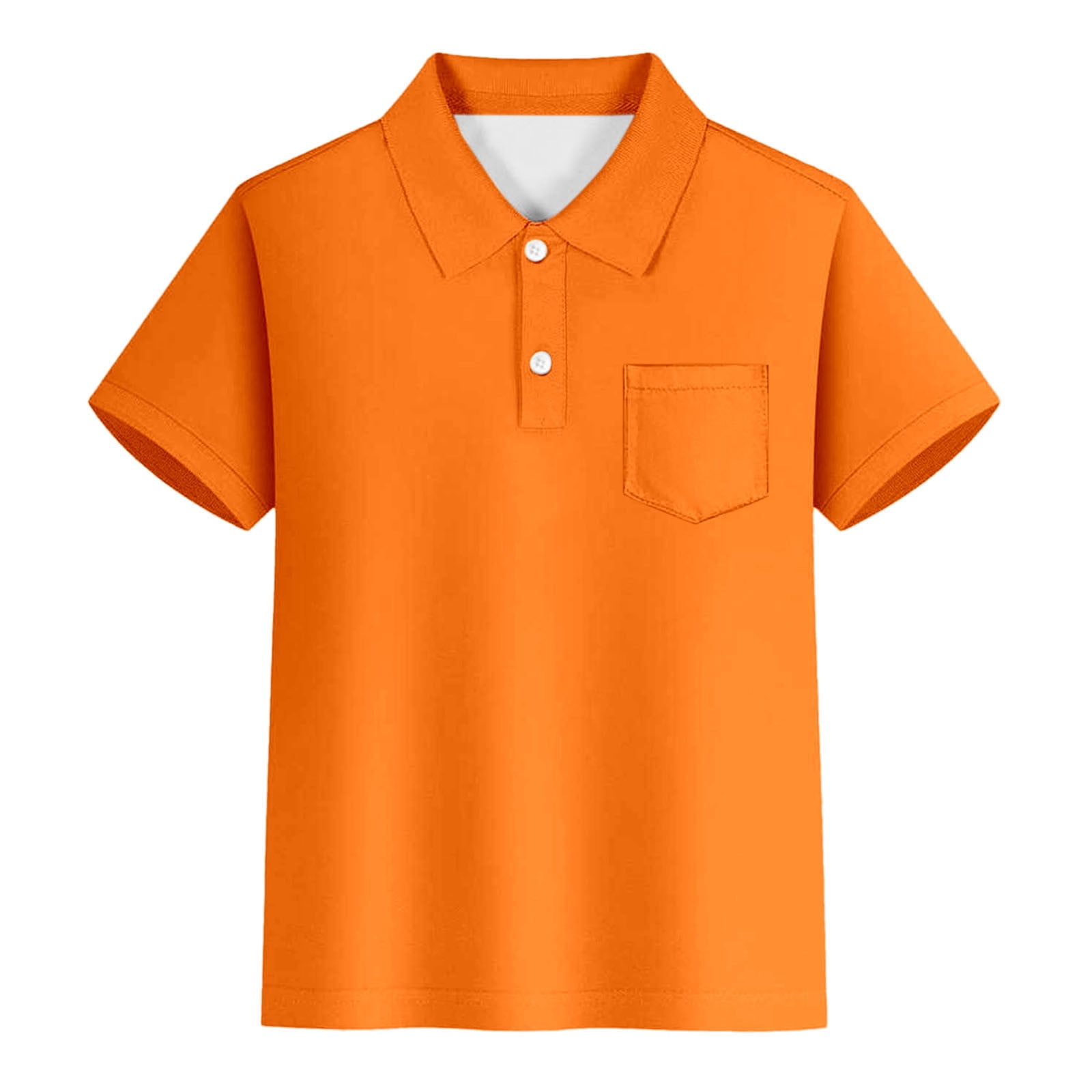 Hiiyo Big Boys Pocket Polo Shirt Solid Color Short Sleeve T-Shirt