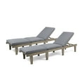 thumbnail image 5 of Adrian Outdoor Acacia Wood Chaise Lounge with Cushions, Grey,Dark Grey, 5 of 11