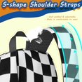 thumbnail image 5 of Black and White Wavy Checkered 17" School Backpacks for Teens,Waterproof Oxford Fabric,S-Shape Padded Straps for School,Travel,Hiking,Camping, 5 of 6