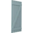 thumbnail image 3 of Ekena Millwork 19 1/2"W x 81"H Americraft Five Board (2 Batten) Exterior Real Wood Spaced Board-n-Batten Shutters w/ Z-Bar (Per Pair), Peaceful Blue, 3 of 10