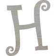 thumbnail image 1 of Unfinished Wood 15'' Curlz Letter H, Craft Blank DIY, Real Wood, 1 of 1