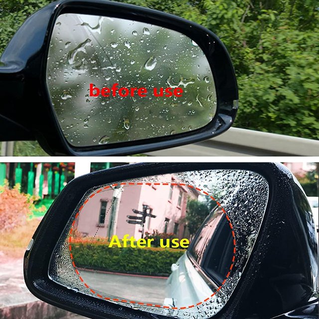 Rearview Mirror Film,2 Pack Car Rearview Mirror Protective Film Car Rearview Mirror Film Round For Cars Trucks Van Motorcycles Rainproof Anti-scratch