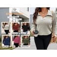 thumbnail image 4 of Mengpipi Womens Plus Size Tops Long Sleeve V-Neck Polo Shirts Pullover Sweaters Fall Winter 1X-5X, 4 of 9