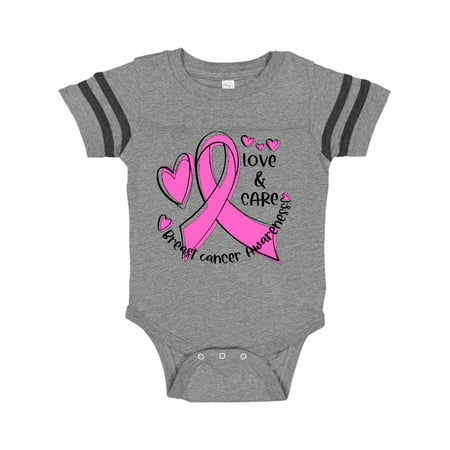 

Inktastic Love Care Cure Breast Cancer Awareness Pink Ribbon Gift Baby Boy or Baby Girl Bodysuit