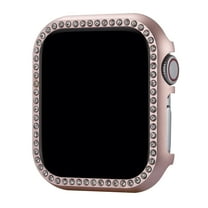for iWatch Series 6/5/4/SE 40mm Bumper Bling Case, Glitter Diamond Rhinestone Aluminum Plating Protective Frame Cover for Apple Watch Accessories 40mm Women Girls, Pink