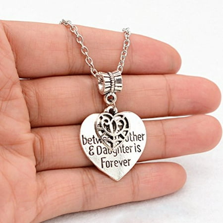 Heart Charm Necklace Mom Daughter Jewelry Best Mother's Day Gifts From Daughter, The Love Between Mother and Daughter Is