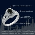 thumbnail image 3 of Gem Stone King 1.25 Cttw Black Onyx Engagement Ring for Women | 925 Sterling Silver | Gemstone Birthstone | Oval 6X4MM | Available in Size 5, 6, 7, 8, 9, 3 of 6
