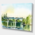 thumbnail image 3 of Landscape With Old Bridge Over River In The Countryside 32 in x 24 in Painting Canvas Art Print, by Designart, 3 of 4