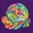 thumbnail image 6 of Wild Bobby Rainbow Painted I've Got The Whole World Dean Russo Design Inspirational/Christian Women Graphic Tee, Purple, Small, 6 of 6