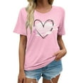 thumbnail image 1 of LUOGENLI T-shirts pour Femme pour Femmes Mode Décontractée T-shirts Imprimés Col Rond Manches Courtes T-shirts Hauts Tunique Blouse 4xlt T-shirts pour Femmes T-shirts Graphiques Saint-Valentin TTG, 1 of 4