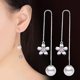 thumbnail image 5 of Pendientes de borla pequeños y frescos con flores bonitas, estilo bohemio, estilo étnico, pendiente de cuerda colgante para mujeres y niñas, 5 of 5