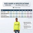thumbnail image 4 of Crown Craze® Men’s High Visibility Long Sleeve T-Shirt, Hi Vis Safety Work Tee (Safety Green 2 Pack, L), 4 of 8