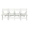 thumbnail image 2 of Foldable Chairs Set of 4, Patio Folding Chair with Solid Wood Frame, Outdoor Chair Set with Slat Seat and Backrest, Portable Dining Chair for Garden, Kitchen, Backyard, White, 2 of 9
