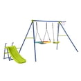 thumbnail image 4 of GVN Swing Playset,4-in-1 Heavy-Duty Metal Playset with Slide and Basketball Hoop, 4 of 4