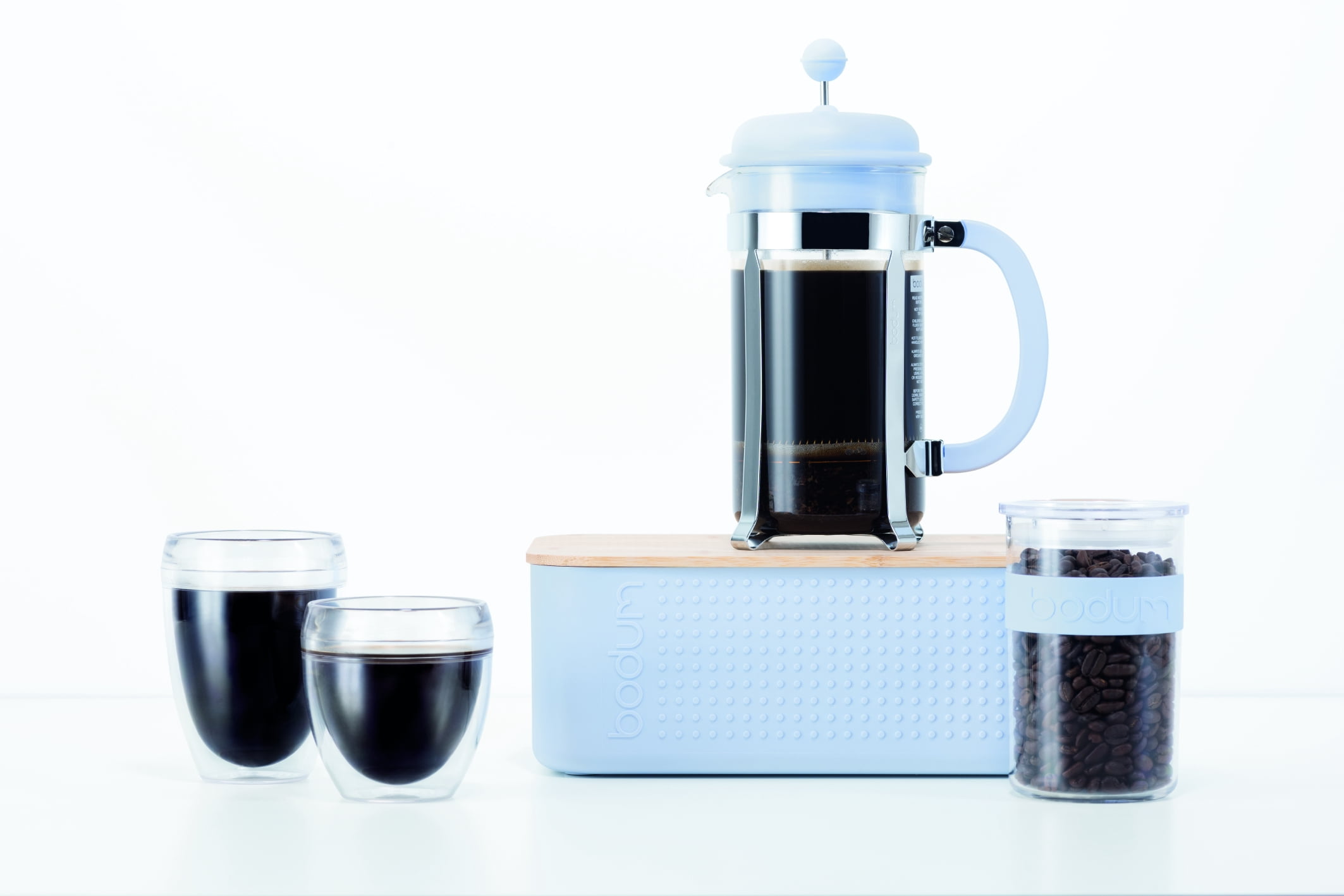 Bodum Caffettiera Coffee Maker with Borosilicate Glass Carafe, 12 Ounce, Light Blue