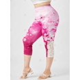 thumbnail image 2 of Leggings Capri de Talla Grande con Estampado Floral de Encaje Rosegal Leggings de talla grande, 2 of 5