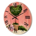 thumbnail image 3 of Designart 'Be Mine Heart Shaped Valentine House Plant' Farmhouse Wood Wall Clock, 3 of 5
