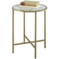 thumbnail image 2 of Convenience Concepts Gold Coast Round Faux Marble Top End Table in Gold Metal, 2 of 2