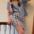 thumbnail image 6 of women's skirt style pleated skirt female sweet girl school plaid mini skirt., 6 of 9