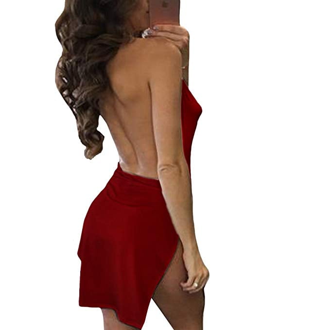 backless slit dress