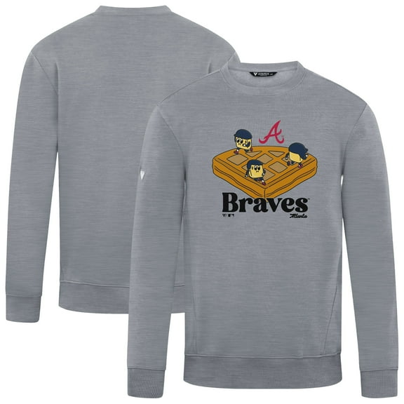 Men's-Levelwear  Gray Atlanta Braves Zane Ballpark Food Pullover Sweatshirt