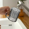 thumbnail image 4 of Striped Plastic Mouthwash Cup - Transparent Bathroom Rinse Cup with Non-Slip Base - Ergonomic Design for Easy Grip & Hassle-Free Cleaning - Perfect for Oral Care Routine, 4 of 6