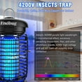thumbnail image 3 of Bug Zapper, Bug Zapper Outdoor Indoor with LED Light, Electric Mosquito Zapper Fly Zapper, Waterproof Mosquito Killer Insect Zapper Fly Trap for Outside Patio Garden Backyard Home, Plug in, 3 of 6
