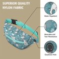 thumbnail image 5 of Fanny Pack Blue Christmas Polar Bear Pattern Waist Pack Bag,Running Cross Bag,Waterproof Large Fanny Packs for Women Men for Travel Running Hiking Cycling, 5 of 6