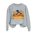 thumbnail image 2 of HOMBOM Sweatshirt for Women Gray Thanksgiving Pullover Long Sleeve Crew Neck Lightweight Womens Tops Winter, 2 of 4