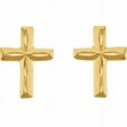 thumbnail image 4 of 14K Yellow Youth Cross Stud Earrings|for Female Teens & Adults|Temple Custom Jewelers, 4 of 5