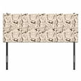 thumbnail image 3 of Beige Headboard, Contemporary Illustration of Marine Animals in Retro Style Octopus Crab Seahorse Art, Upholstered Decorative Metal Bed Headboard with Memory Foam, Full Size, Beige Brown, by Ambesonne, 3 of 4