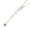 thumbnail image 1 of Pre-Owned Chanel Coco Mark Necklace, Gold Plated (GP), Faux Pearl, Rhinestone, Women's, Gold,..., 1 of 9