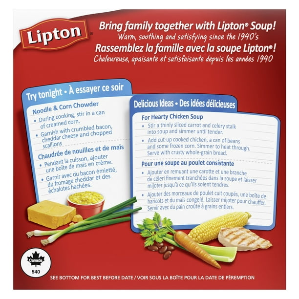 Lipton Mélange à Soupe Déshydraté Bœuf et Légumes - 94 g