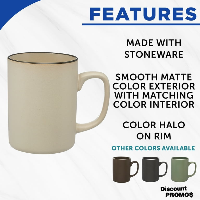 El Grande Matte Ceramic Mugs 20 oz. Set of 12, Bulk Pack - Perfect for Tea,  Espresso, Cappuccino, Hot Cocoa - Beige