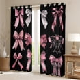 thumbnail image 2 of Feelyou Black Pink Bowknot Curtains Pack of 2 (42x84 Each), Vintage Fashion Bow Curtains Blackout, Fairy Tale Princess Bedroom Curtains, Curtains and Drapes Decor, 2 of 6