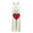 thumbnail image 4 of Fgvctg Womens Valentine's Day Jumpsuit Wide Leg Pant Date Night Spaghetti Straps Casual Love Heart Print Jumpsuit Sleeveless Bib Overalls Sprimg Romper Clothing With Pockets Beige S, 4 of 6