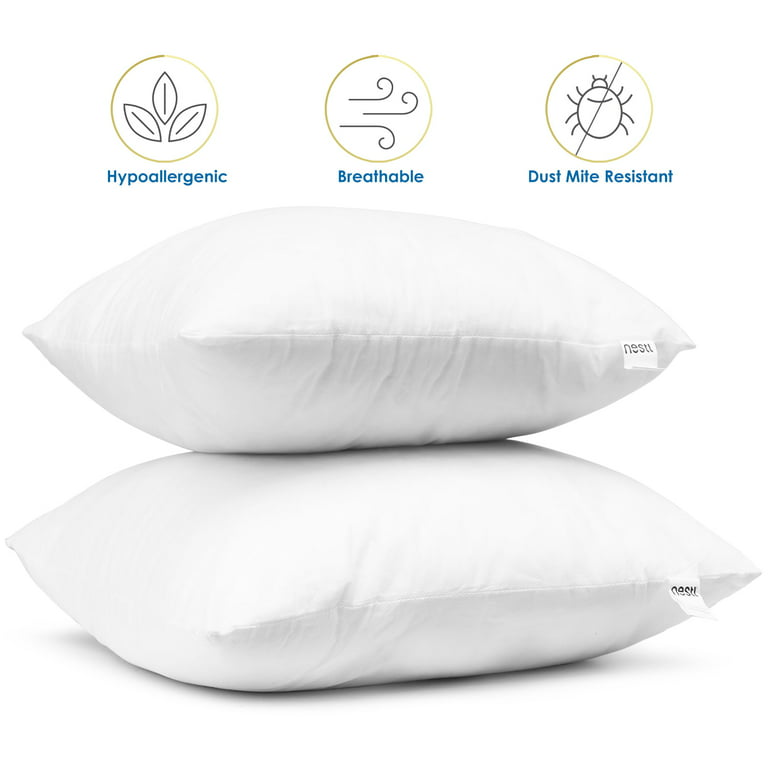 Nestl Plain Throw Pillows 20x20 Inches Decorative Pillow Insert Square  Throw Pillow Inserts 4 Pack Premium Down Alternative Polyester Pillow  Cushion