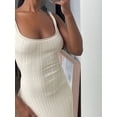 thumbnail image 3 of Gureui Women Knit Tank Dress Casual Summer Sleeveless U-Neck Party Long Dress for Cocktail Beach Club Streetwear, 3 of 8