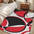 thumbnail image 4 of Red Black Area Rugs 4x6 ft Abstract Grey Black Red Round Grey Texture Washable Rug Non Slip Indoor Carpet Absorbent Floor Mat for Living Room Bedroom Dining Room, 4 of 9