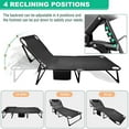 thumbnail image 3 of Slsy Portable Folding Camping Cot Bed with 2 Sided Mattress & Pillow, Adjustable 4-Position Folding Lounge Chair, Folding Rollaway Guest Bed, 3 of 10