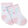 thumbnail image 2 of Gerber Baby Girls Jersey Crew Wiggle Proof Socks, 6-Pack, 2 of 11