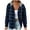 Blue, variant on Womens Plaid Jackets with Hood Fashion Button Up Flannel Drawstring Hooded Cardigan Coat Loose Casual Shacket (XL, Red)
